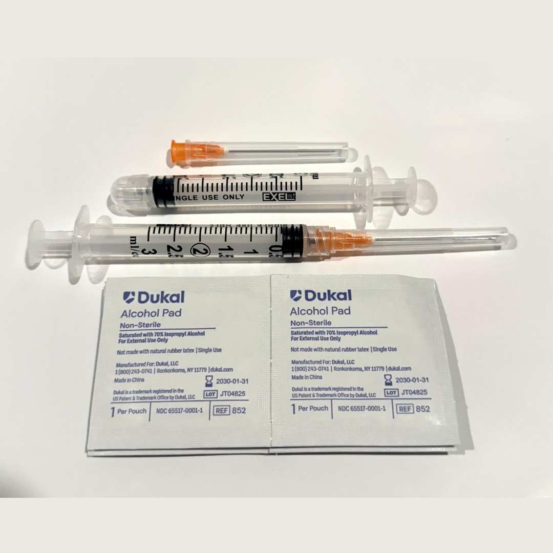 Pack of 10: 3ml Syringes with 25G 1.5” Needles + 10 FREE Alcohol Pads - Anabolic Steroids For Sale - Gomeisa Labs